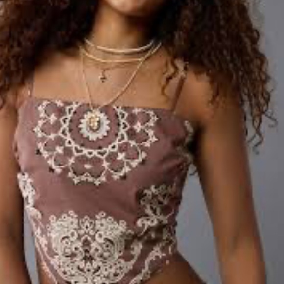 American Eagle Outfitters Tops - American Eagle Outfitters Mauve Bandana Print Crop Top